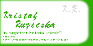 kristof ruzicska business card